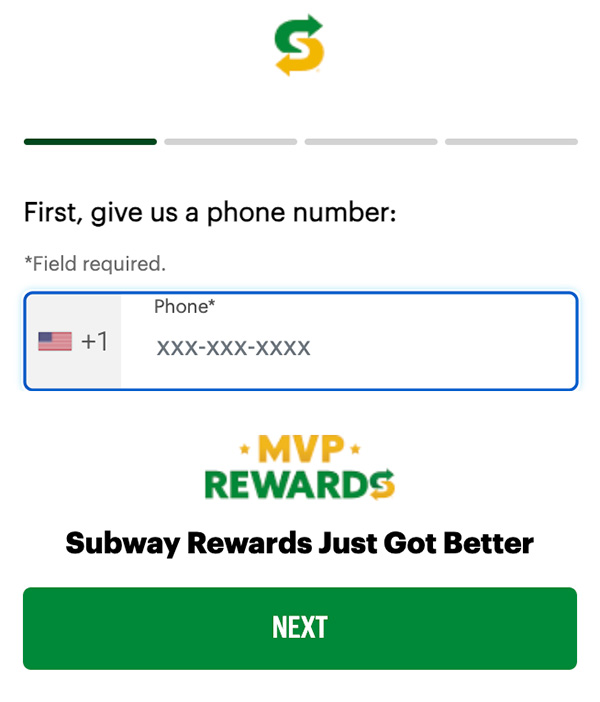 Subway MVP Rewards Program 