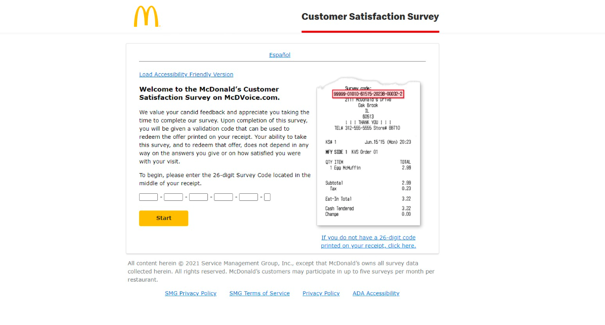 McDonald’s Customer Satisfaction Survey