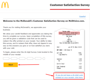 McDonald's Customer Satisfaction Survey On McDVoice.com