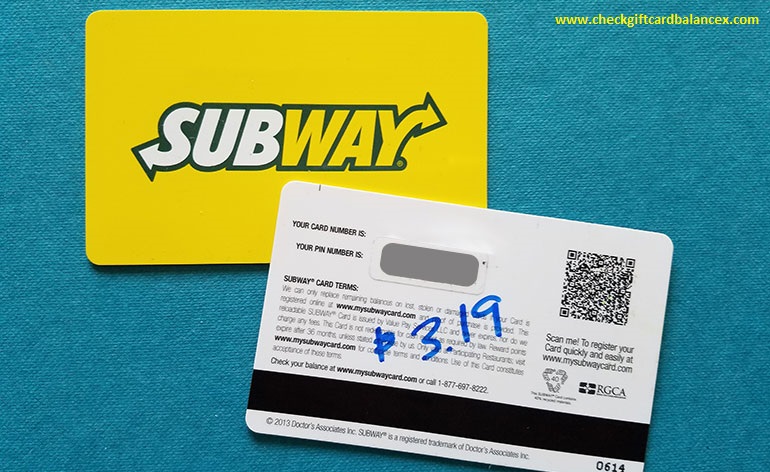 Subway Gift Card