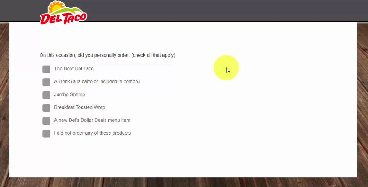 Del Taco Guest Satisfaction Survey